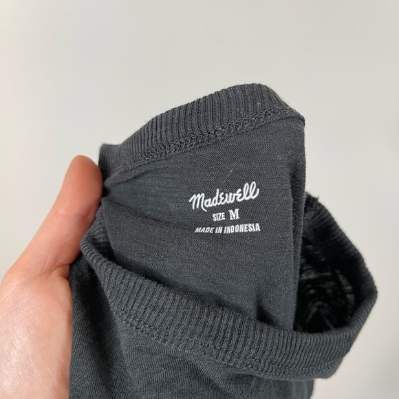Madewell Black Plain Cotton Women's  T-Shirt Career Summer Size M - Picture 9 of 10